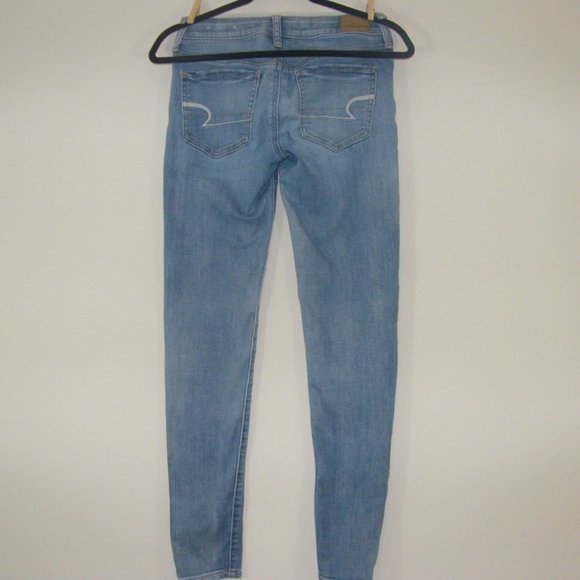 American Eagle Faded Blue Denim Super Stretch - Picture 2 of 2